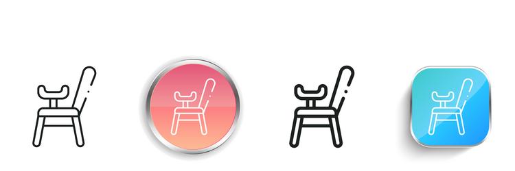 chair icon thin linear regular and button style vector image