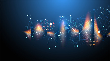 Dynamic Soundwave with Plexus Effect vector image