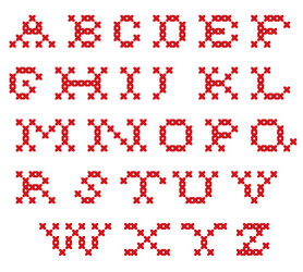 Embroidered Stitch Alphabet Vector Image