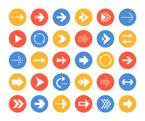 arrows collection - set navigational web vector image