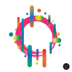 design colorful circles elements template frame vector image