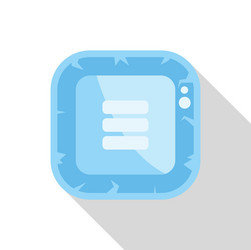 frozen user interface element with menu buttons vector image