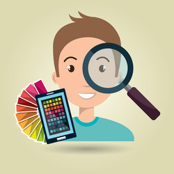 man smartphone color chart idea vector image