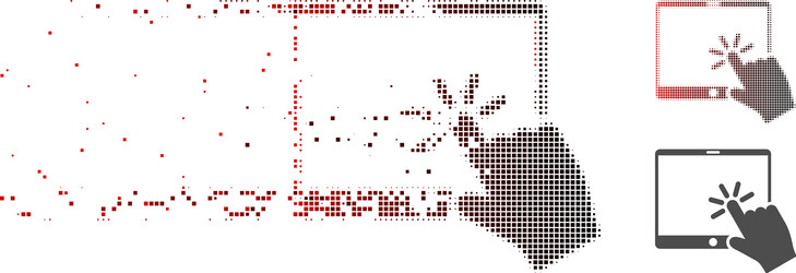 Pixel Dissolution Click Icon vector image