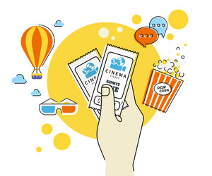 two cinema tickets vector