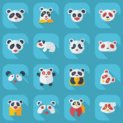 flat concept set modern design with shadow pandas vector image