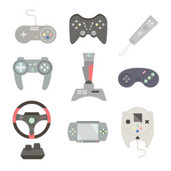 Game joystick and controller set various devices vector