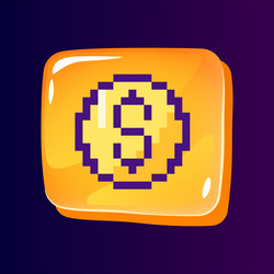 money transaction glossy ui button with pixelated vector image