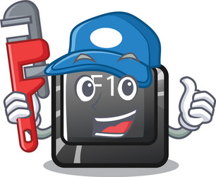 plumber f12 button installed on cartoon computer vector image