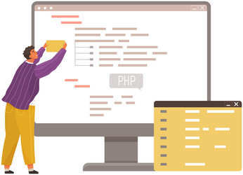 programmer engineering and coding set vector image