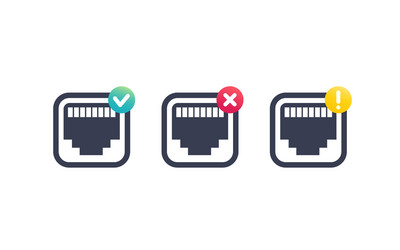 Ethernet Port Icons - Network Connection vector image