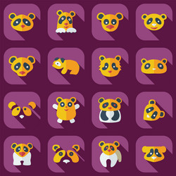 flat concept set modern design with shadow pandas vector image