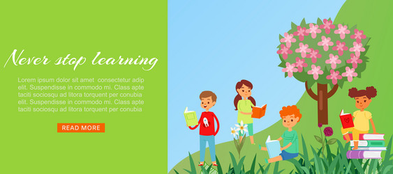 Reading in park Royalty Free Vector Image - VectorStock