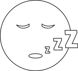 sleep smile icon thin line vector