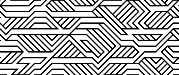 Tech style seamless linear pattern monochrome vector