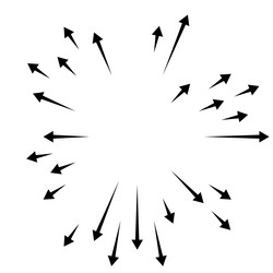 Arrows pointing outwards radial radiating vector