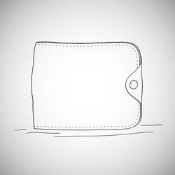 closed wallet hand drawn sketch style on white vector