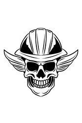 Construction Foreman Skull Vector Image