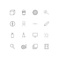 Creative process and design simple linear icons vector