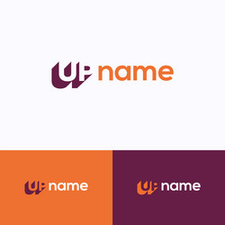 Dynamic UP Letter Logo Vector Image