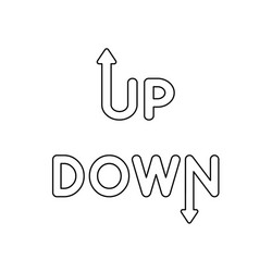 Icon concept up and down words with arrow Vector Image