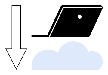 laptop downloading data from cloud services vector image