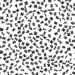 Seamless pattern letters random order signs Vector Image