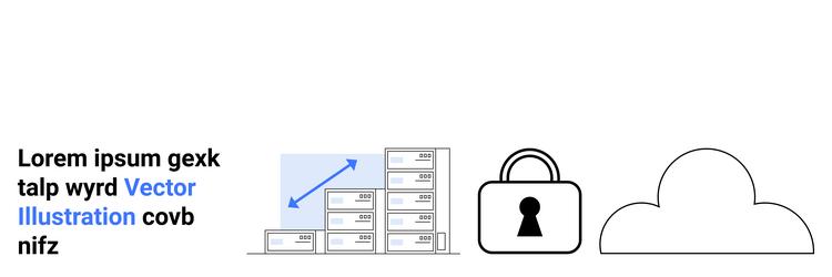 data storage and cloud security concept with text vector image