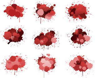 Red ink blobs vector