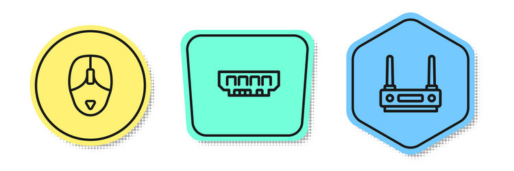 set line computer mouse ram random access memory vector image