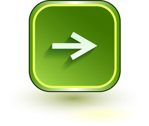 Green web button with arrow right sign rounded vector