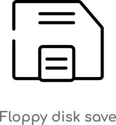 Outline floppy disk save button icon isolated vector