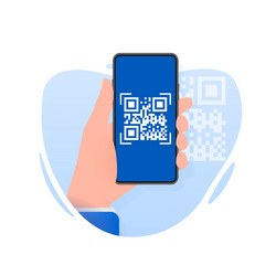 Scan code smartphone on white background isolated vector