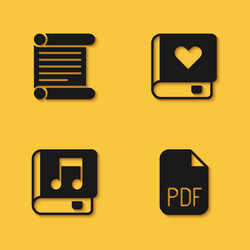 set decree parchment scroll pdf file document vector image