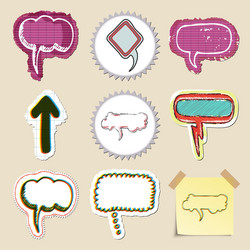 speech bubbles set hand drawn and isolated vector image