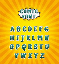 Comic font alphabet pop art Royalty Free Vector Image