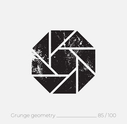 Geometric simple shape in grunge retro style vector