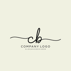 initial cb handwriting logo with circle template Vector Image