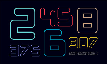 Numbers font sport with and numeric vector