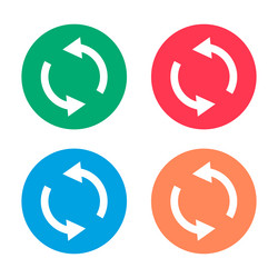 rotating arrows icon set or reload and refresh vector image