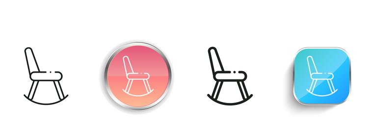 chair icon thin linear regular and button style vector image