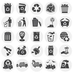 garbage related icons set on background vector image