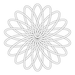geometric flower icon spiral loop abstract petal vector image