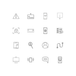internet technologies linear thin icons set vector image
