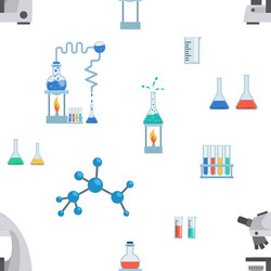Lab equipment flat set test Royalty Free Vector Image