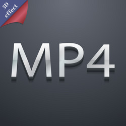 Mpeg4 video format icon symbol 3d style trendy vector