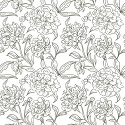 Peony seamless pattern Royalty Free Vector Image