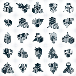 abstract 3d simple geometric shapes set vector image
