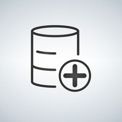 Add to database linear black icon isolated vector