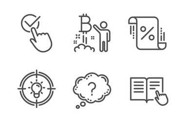 bitcoin project question mark and checkbox icons vector image
